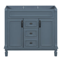 VanityFus 36.3-in Blue Bathroom Vanity Undermount without Top Base Cabinet with 2 Soft Close Doors 2 Drawers