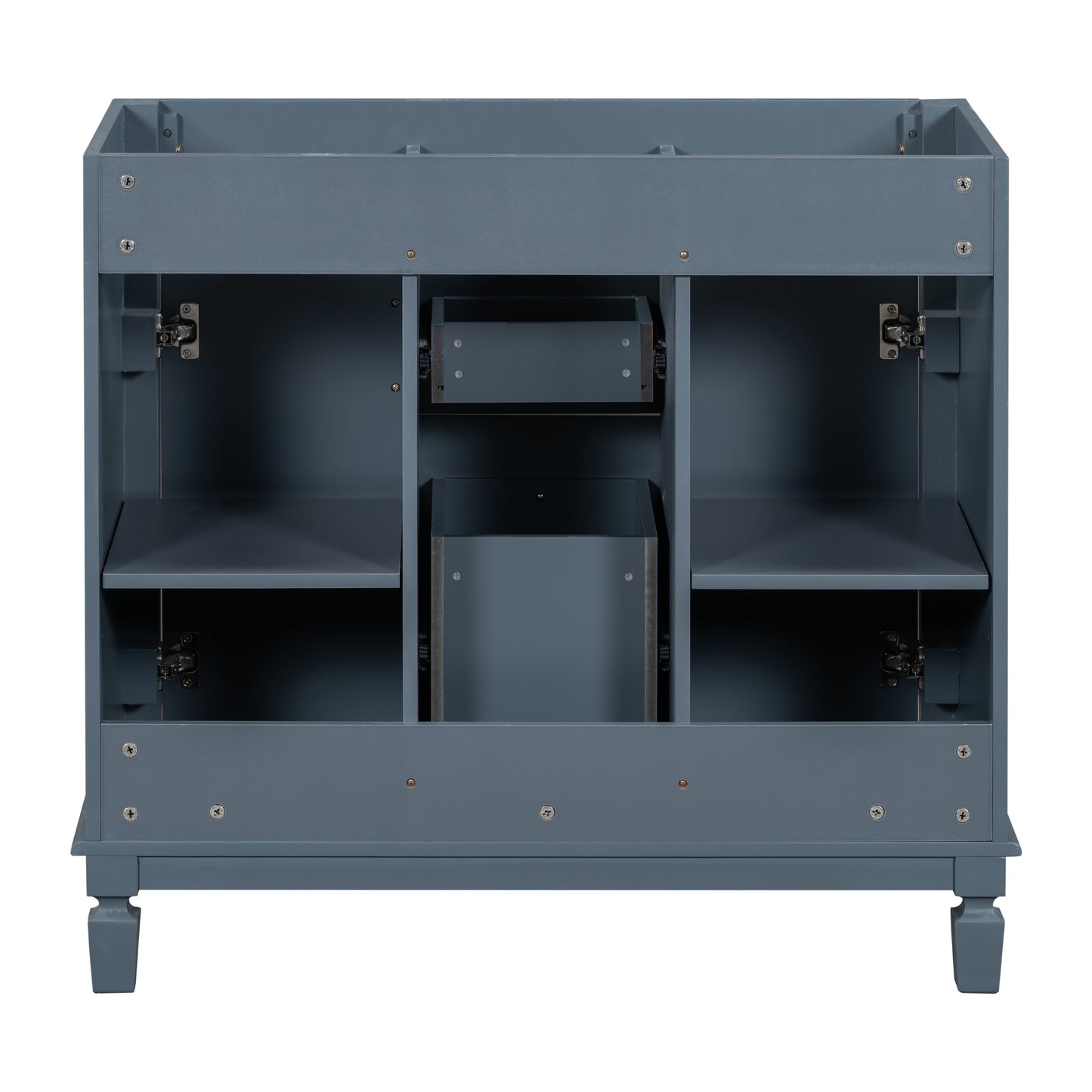 VanityFus 36.3-in Blue Bathroom Vanity Undermount without Top Base Cabinet with 2 Soft Close Doors 2 Drawers