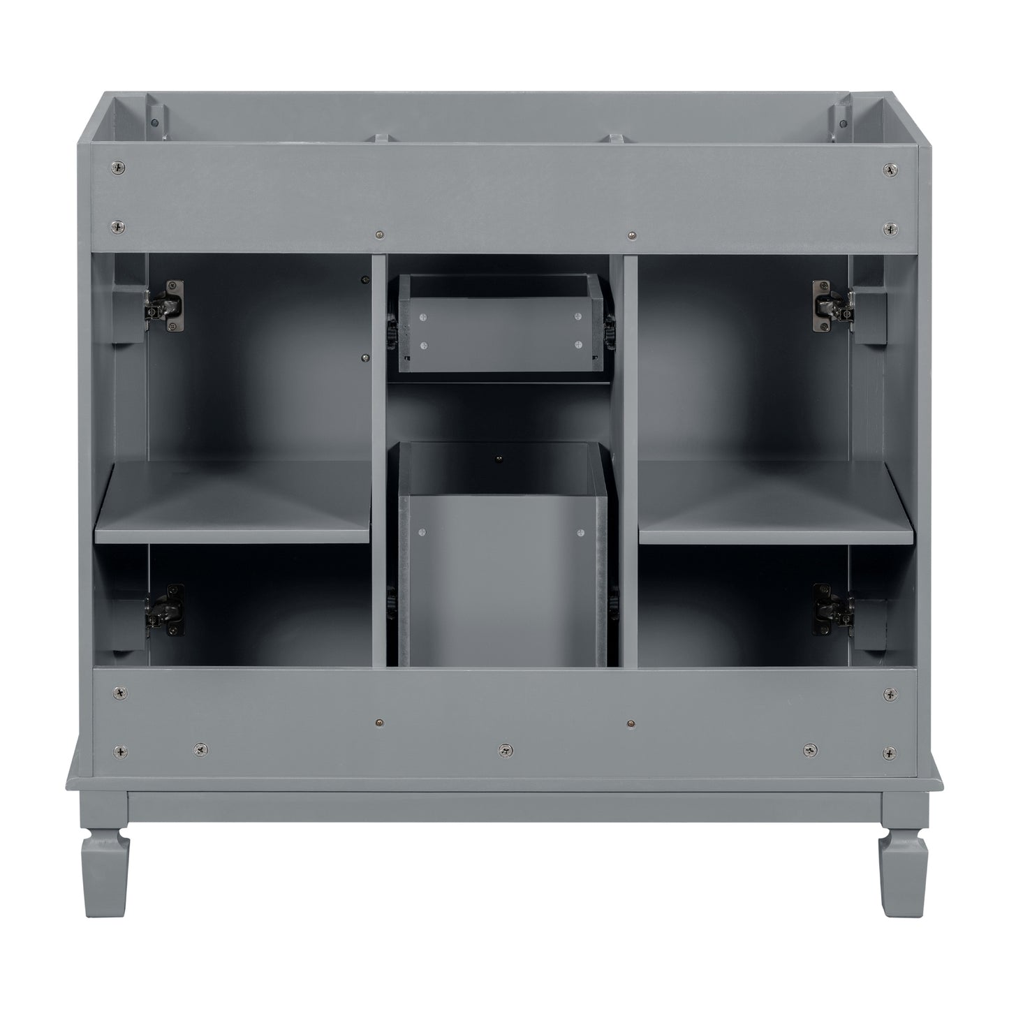 VanityFus 36.3-in Grey Bathroom Vanity Undermount without Top Base Cabinet with 2 Soft Close Doors 2 Drawers