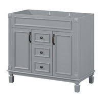 VanityFus 36.3-in Grey Bathroom Vanity Undermount without Top Base Cabinet with 2 Soft Close Doors 2 Drawers