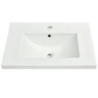 VanityFus 24.4-in Natural Wood Bathroom Vanity Single Sink Combo with Ceramic Top Undermount 3 Drawers