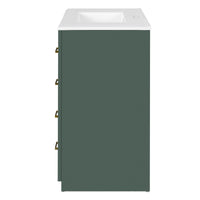 VanityFus 36-in Green Bathroom Vanity Undermount Single Sink Combo with Ceramic Top 2 Soft Close Doors 3 Drawers