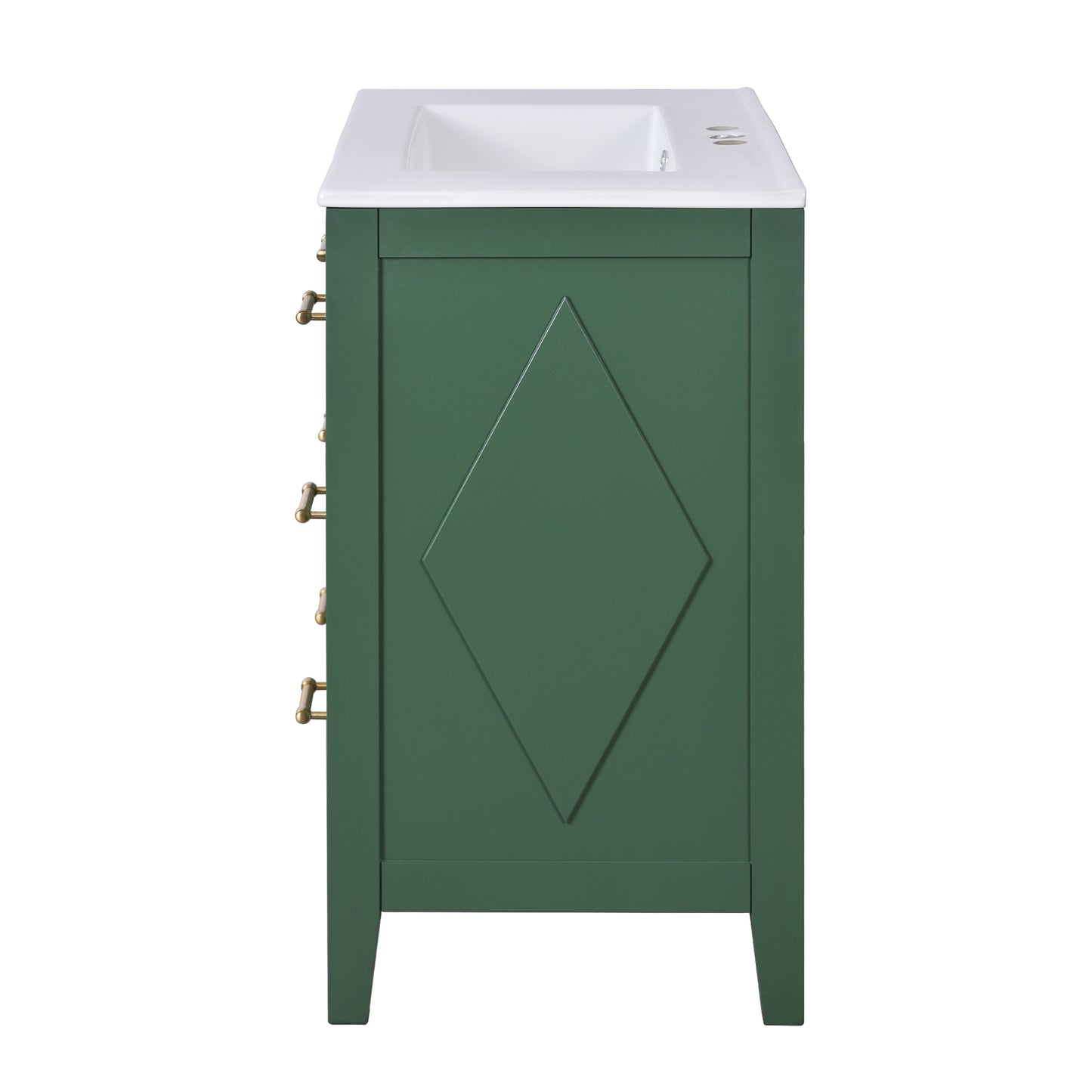 VanityFus 30-in Green Bathroom Vanity Single Sink Combo with Ceramic Top Undermount 3 Drawers