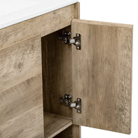 VanityFus 30-in Natural Wood Bathroom Vanity Undermount Single Sink Combo with Ceramic Top 1 Soft Close Door 1 Drawer