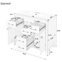 VanityFus 36-in White Bathroom Vanity Single Sink Combo with Ceramic Top Undermount 2 Soft Close Doors 3 Drawers