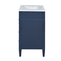 VanityFus 30-in Blue Bathroom Vanity Single Sink Combo with Ceramic Top Undermount 1 Soft Close Door 3 Drawers Adjustable Shelves