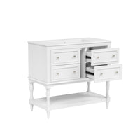 VanityFus 36-in White Bathroom Vanity Single Sink Combo with Ceramic Top Undermount 4 Drawers