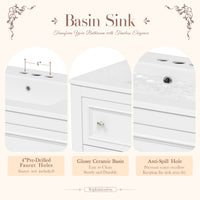 VanityFus 36-in White Bathroom Vanity Single Sink Combo with Ceramic Top Undermount 4 Drawers