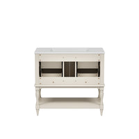 VanityFus 36-in Beige Bathroom Vanity Single Sink Combo with Ceramic Top Undermount 4 Drawers
