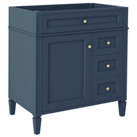 VanityFus 29.3-in Blue Bathroom Vanity Undermount 1 Soft Close Door 3 Drawers without Top Adjustable Shelves