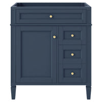 VanityFus 29.3-in Blue Bathroom Vanity Undermount 1 Soft Close Door 3 Drawers without Top Adjustable Shelves
