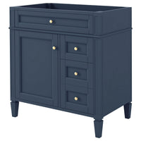 VanityFus 29.3-in Blue Bathroom Vanity Undermount 1 Soft Close Door 3 Drawers without Top Adjustable Shelves