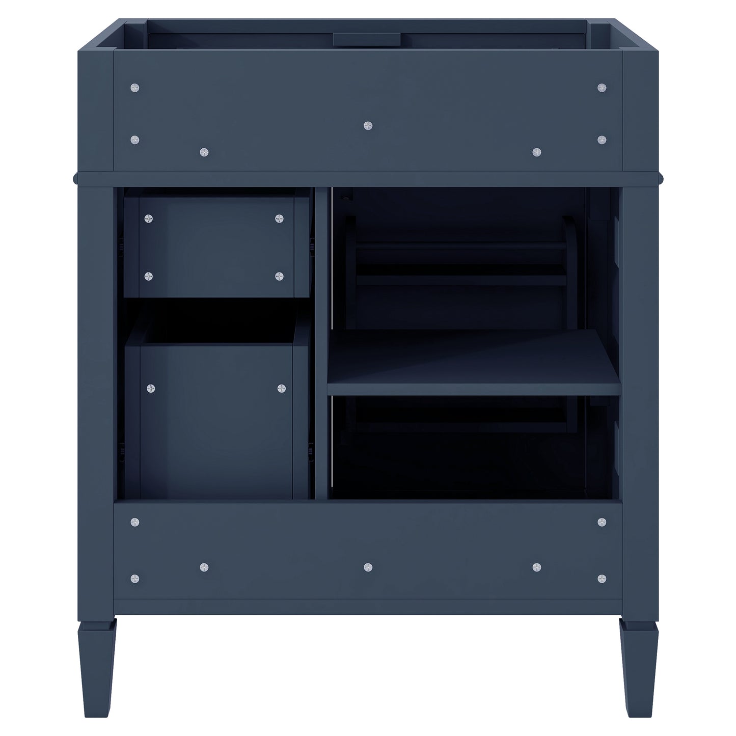 VanityFus 29.3-in Blue Bathroom Vanity Undermount 1 Soft Close Door 3 Drawers without Top Adjustable Shelves