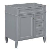 VanityFus 29.3-in Gray Bathroom Vanity Undermount 1 Soft Close Door 3 Drawers without Top Adjustable Shelves