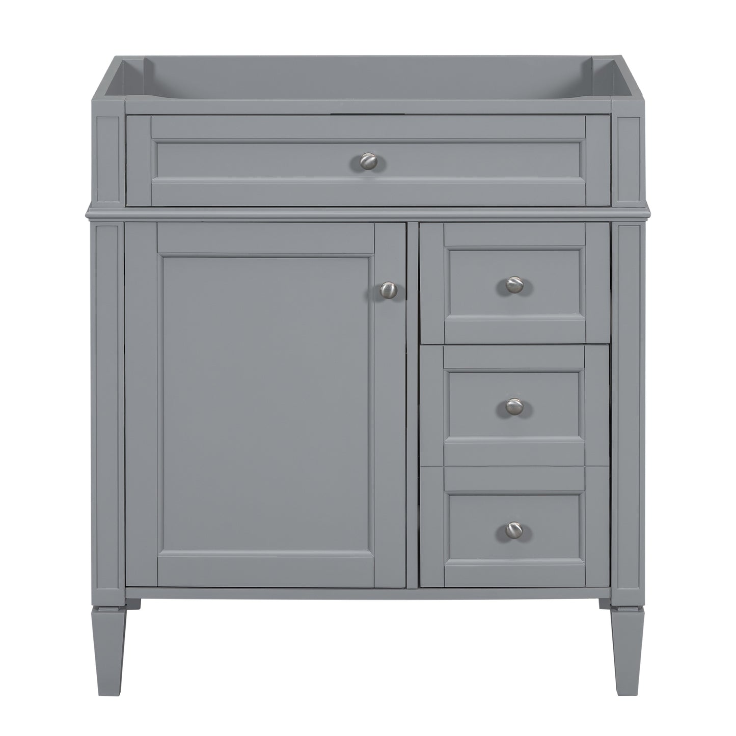 VanityFus 29.3-in Gray Bathroom Vanity Undermount 1 Soft Close Door 3 Drawers without Top Adjustable Shelves