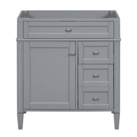 VanityFus 29.3-in Gray Bathroom Vanity Undermount 1 Soft Close Door 3 Drawers without Top Adjustable Shelves