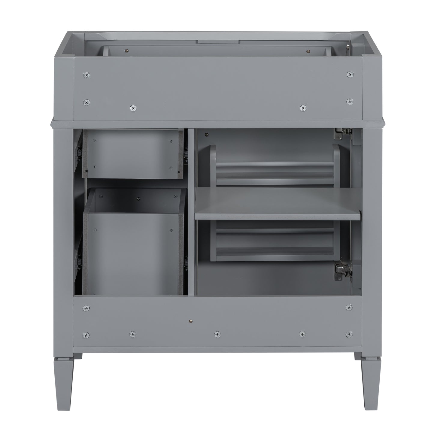 VanityFus 29.3-in Gray Bathroom Vanity Undermount 1 Soft Close Door 3 Drawers without Top Adjustable Shelves