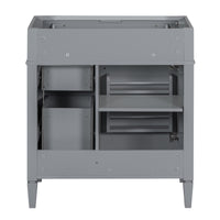 VanityFus 29.3-in Gray Bathroom Vanity Undermount 1 Soft Close Door 3 Drawers without Top Adjustable Shelves