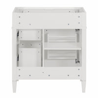 VanityFus 29.3-in White Bathroom Vanity Undermount 1 Soft Close Door 3 Drawers without Top Adjustable Shelves
