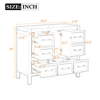 VanityFus 35.5-in White Bathroom Vanity Undermount 1 Soft Close Door 5 Drawers without Top