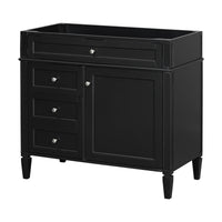 VanityFus 36-in Black Bathroom Vanity Undermount 1 Soft Close Door 3 Drawers without Top Base Cabinet Adjustable Shelves