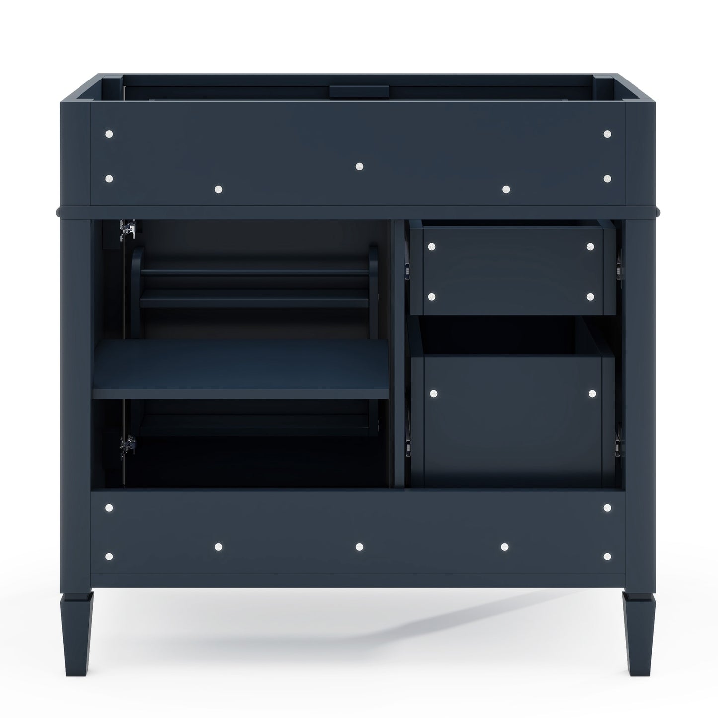 VanityFus 36-in Blue Bathroom Vanity Undermount 1 Soft Close Door 3 Drawers without Top Adjustable Shelves