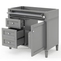 VanityFus 36-in Gray Bathroom Vanity Undermount 1 Soft Close Door 3 Drawers without Top Adjustable Shelves