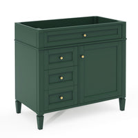 VanityFus 36-in Green Bathroom Vanity Undermount 1 Soft Close Door 3 Drawers without Top Adjustable Shelves
