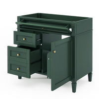 VanityFus 36-in Green Bathroom Vanity Undermount 1 Soft Close Door 3 Drawers without Top Adjustable Shelves
