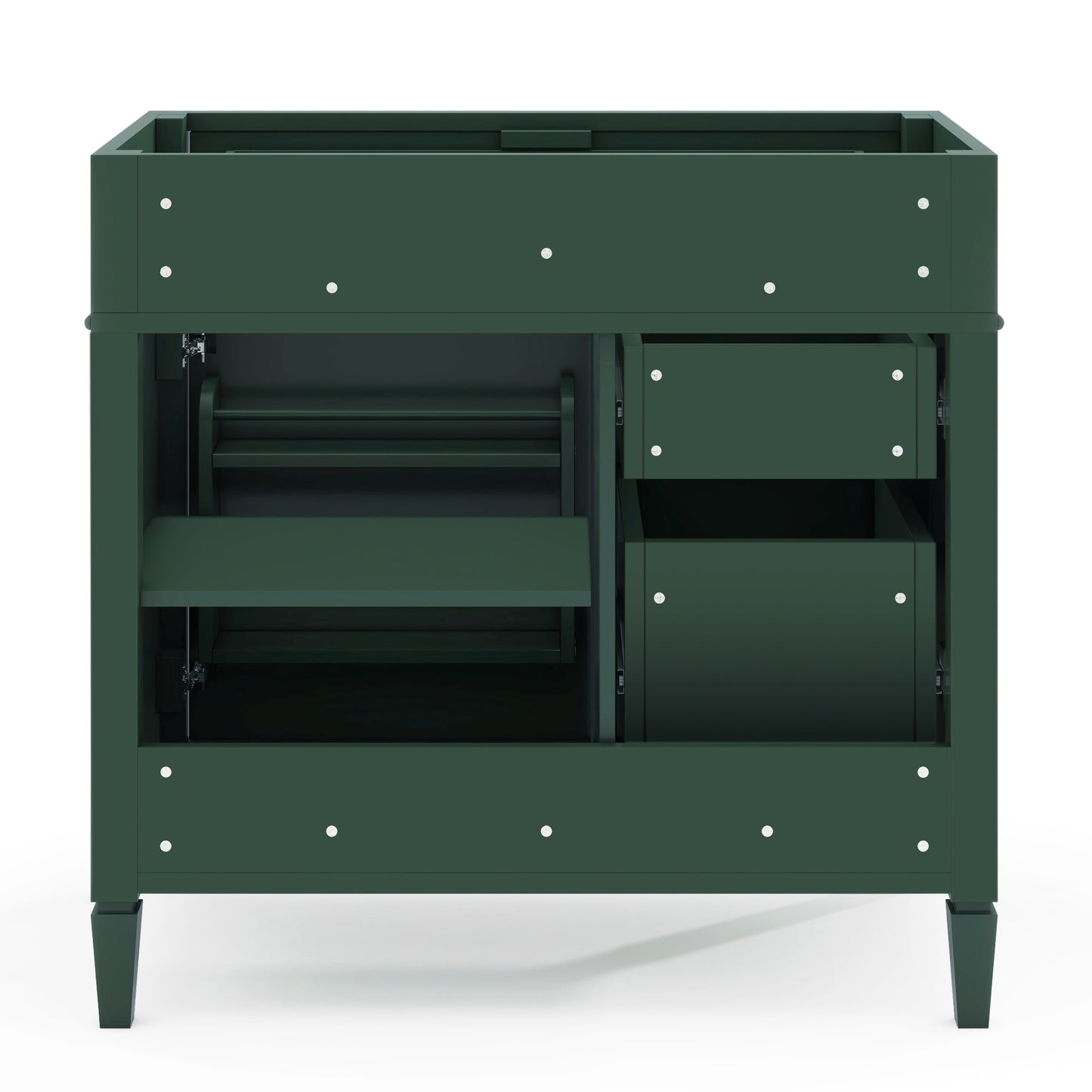 VanityFus 36-in Green Bathroom Vanity Undermount 1 Soft Close Door 3 Drawers without Top Adjustable Shelves