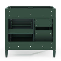 VanityFus 36-in Green Bathroom Vanity Undermount 1 Soft Close Door 3 Drawers without Top Adjustable Shelves