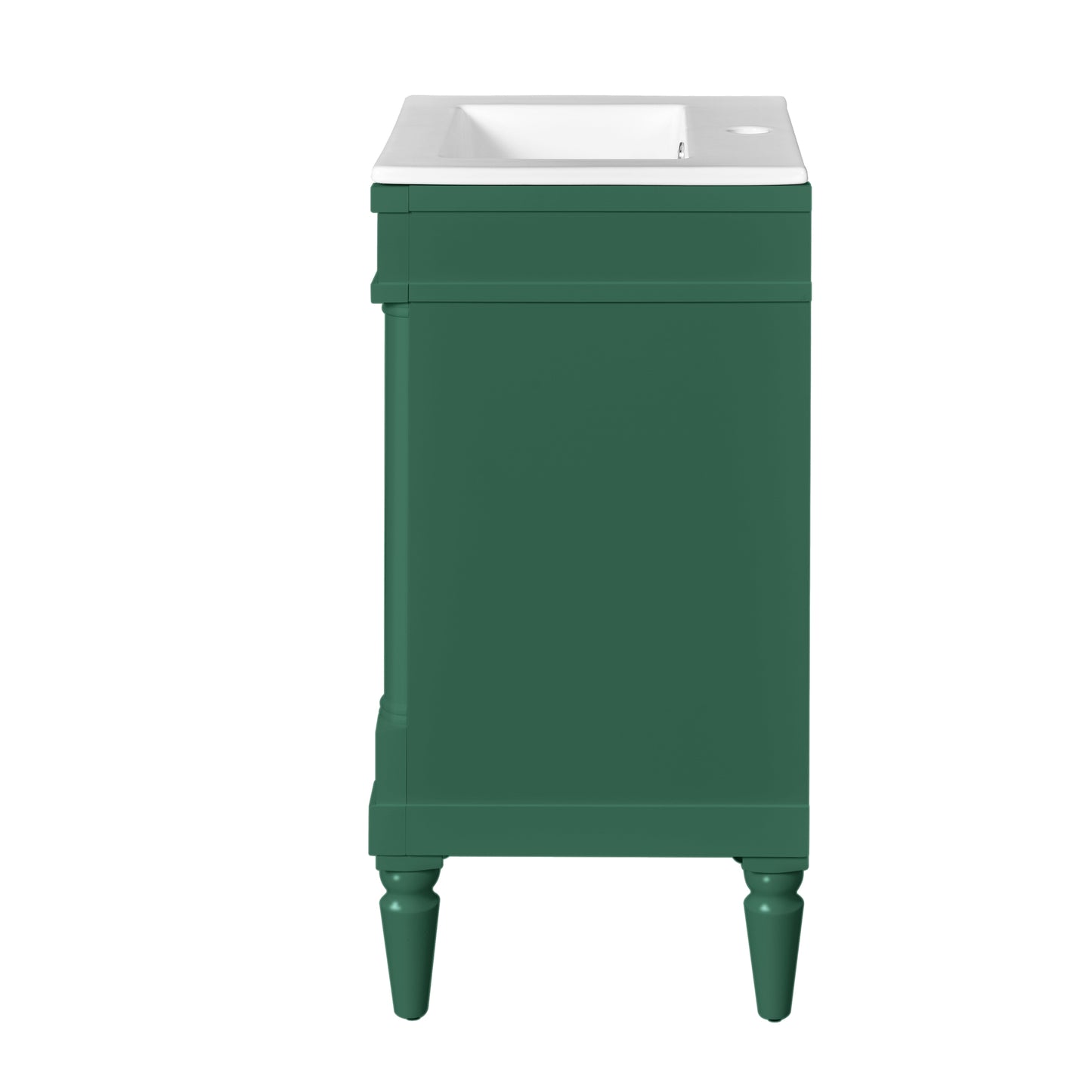 VanityFus 18-in Green Bathroom Vanity Single Sink Combo with Ceramic Top Undermount 1 Soft Close Door Adjustable Shelves
