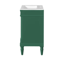VanityFus 18-in Green Bathroom Vanity Single Sink Combo with Ceramic Top Undermount 1 Soft Close Door Adjustable Shelves