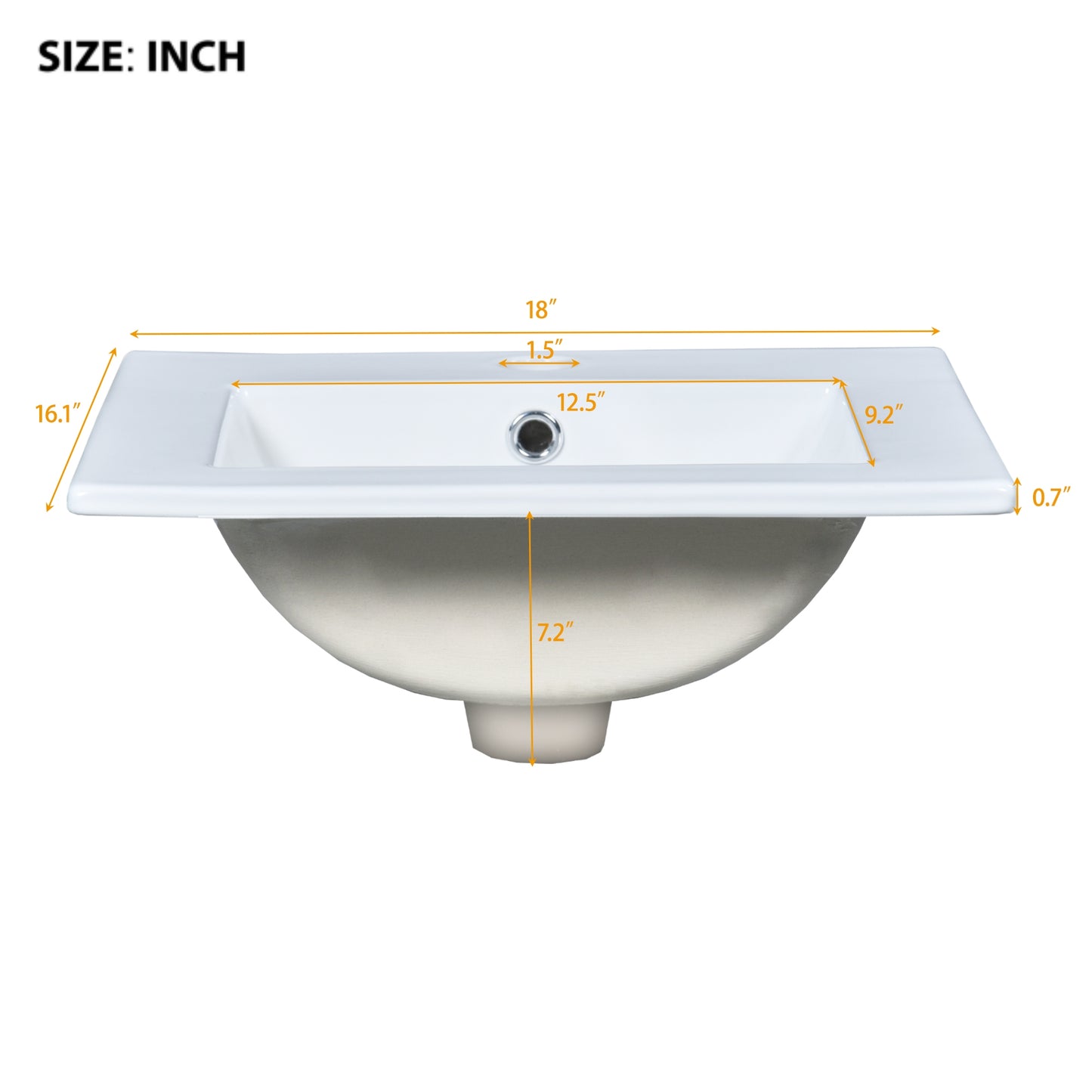 VanityFus 18-in White Bathroom Vanity Single Sink Combo with Ceramic Top Undermount 1 Soft Close Door Adjustable Shelves
