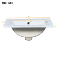 VanityFus 18-in White Bathroom Vanity Single Sink Combo with Ceramic Top Undermount 1 Soft Close Door Adjustable Shelves