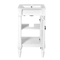 VanityFus 18-in White Bathroom Vanity Single Sink Combo with Ceramic Top Undermount 1 Soft Close Door Adjustable Shelves