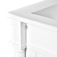 VanityFus 18-in White Bathroom Vanity Single Sink Combo with Ceramic Top Undermount 1 Soft Close Door Adjustable Shelves