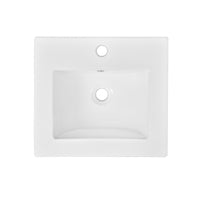 VanityFus 18-in White Bathroom Vanity Single Sink Combo with Ceramic Top Undermount 1 Soft Close Door Adjustable Shelves