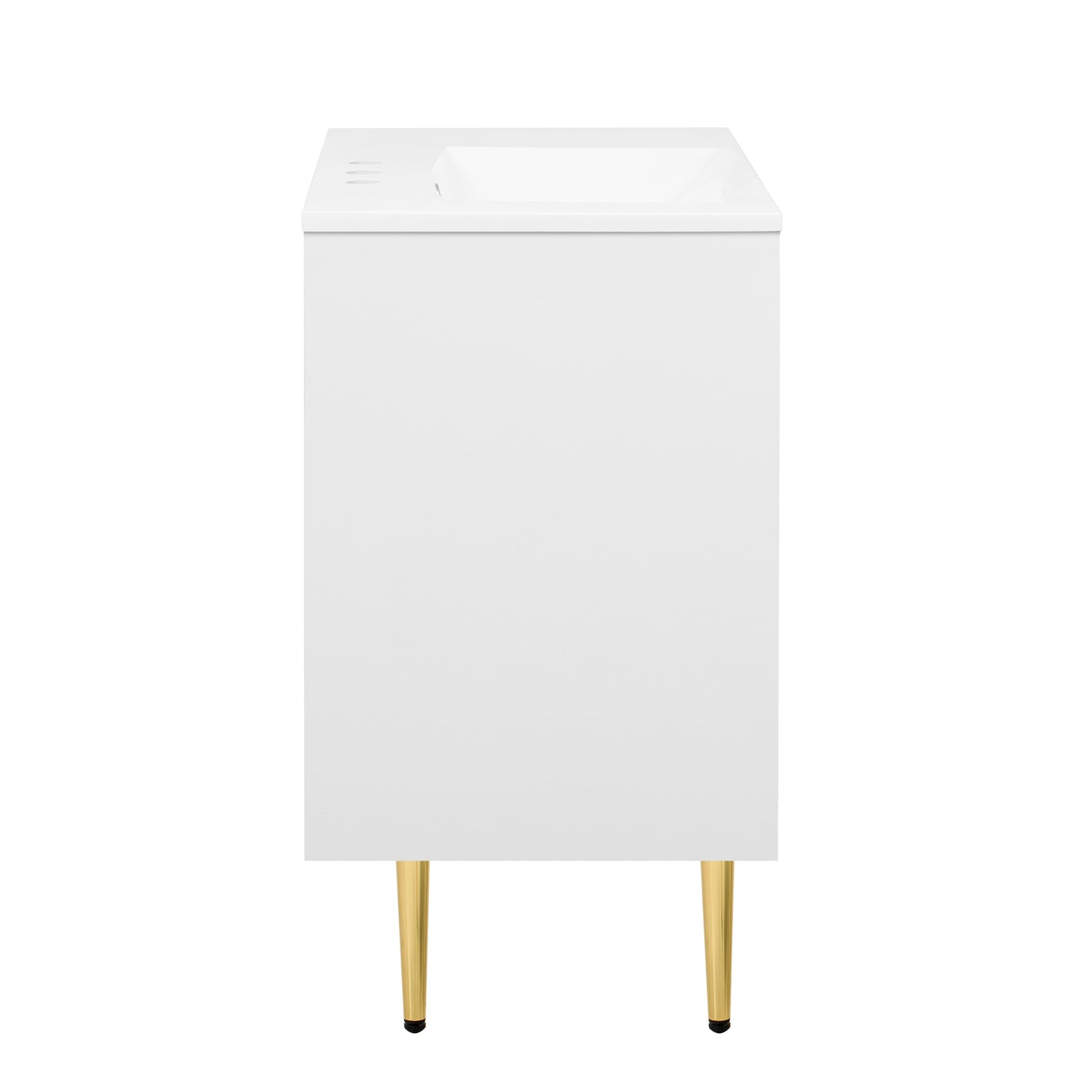 VanityFus 36-in White Bathroom Vanity Single Sink Combo Resin Top Undermount with 2 Soft Close Doors
