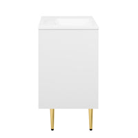 VanityFus 36-in White Bathroom Vanity Single Sink Combo Resin Top Undermount with 2 Soft Close Doors