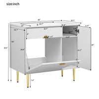 VanityFus 36-in White Bathroom Vanity Single Sink Combo Resin Top Undermount with 2 Soft Close Doors