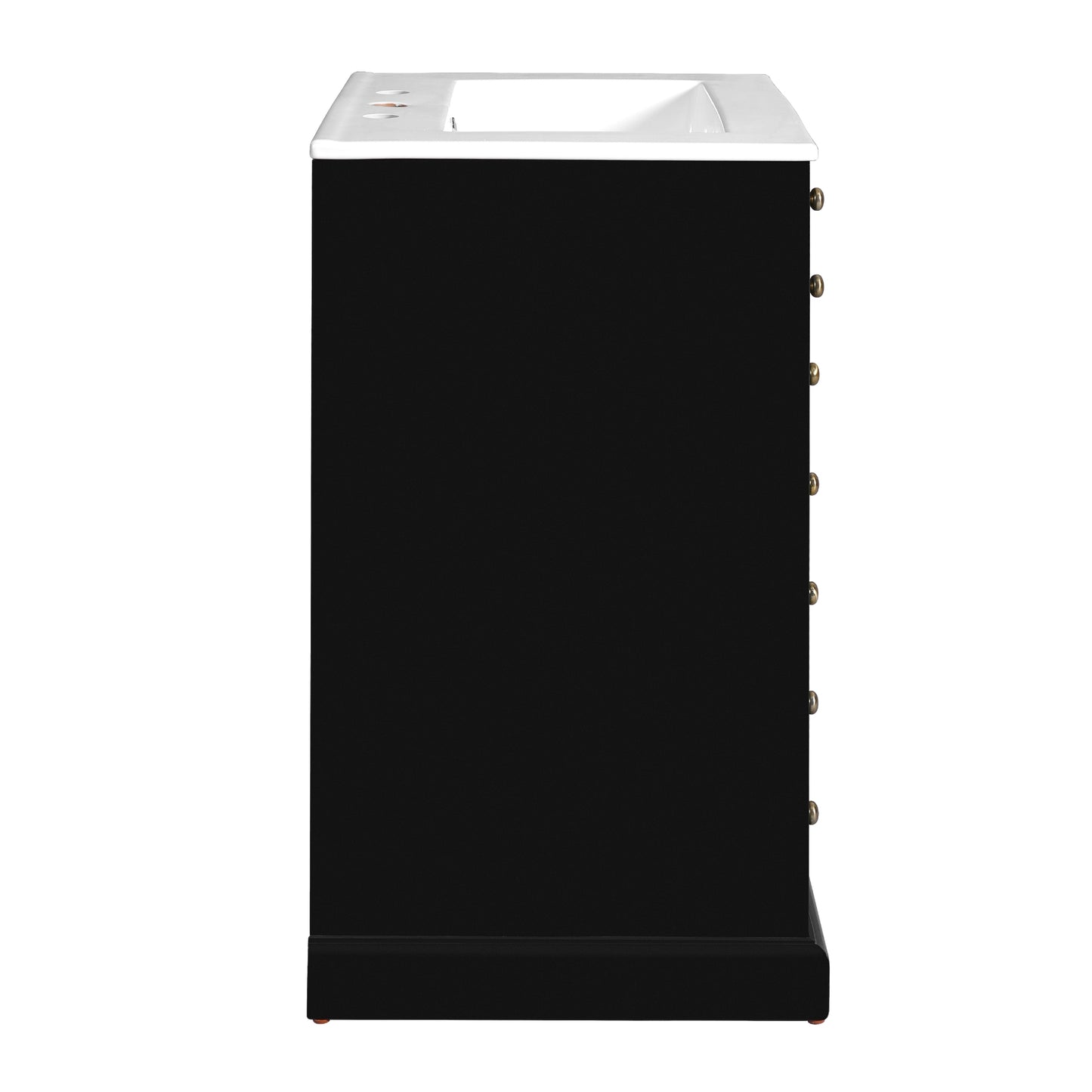 VanityFus 24.01-in Black Bathroom Vanity Single Sink Combo with Ceramic Top Undermount 2 Soft Close Doors 1 Drawer