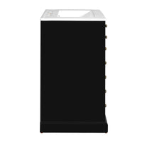 VanityFus 24.01-in Black Bathroom Vanity Single Sink Combo with Ceramic Top Undermount 2 Soft Close Doors 1 Drawer