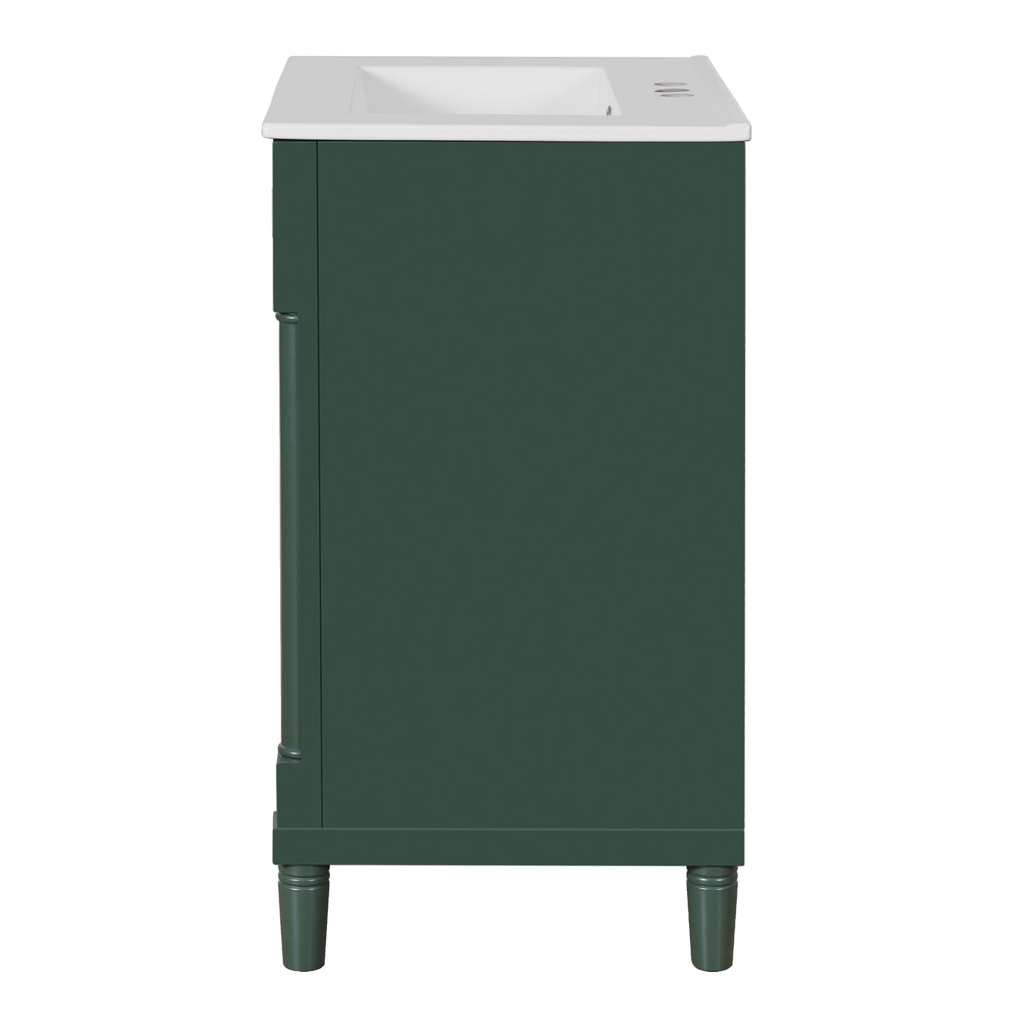 VanityFus 24-in Green Bathroom Vanity Undermount Single Sink Combo with Ceramic Top 2 Doors Adjustable Shelves