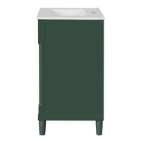 VanityFus 24-in Green Bathroom Vanity Undermount Single Sink Combo with Ceramic Top 2 Doors Adjustable Shelves