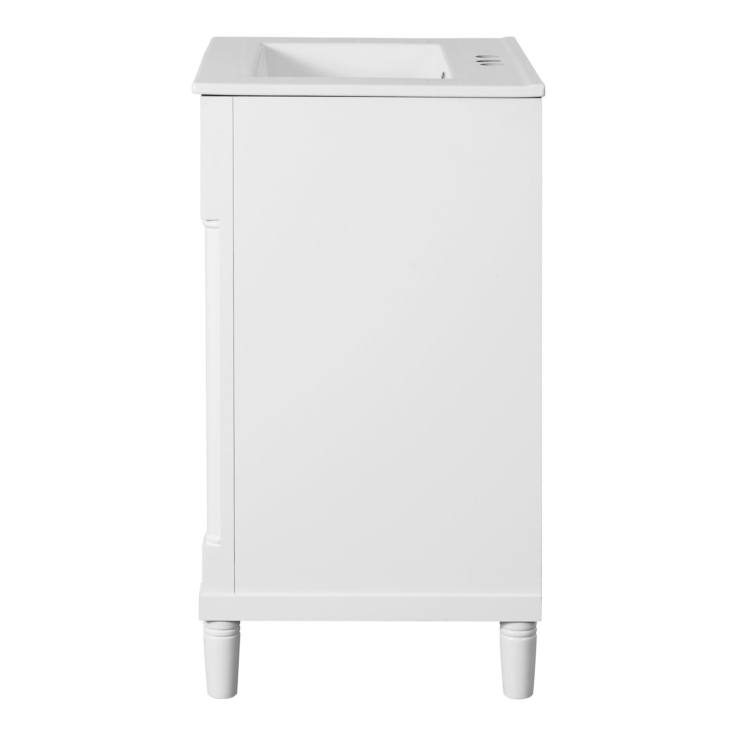 VanityFus 24-in White Bathroom Vanity Undermount Single Sink Combo with Ceramic Top 2 Doors Adjustable Shelves