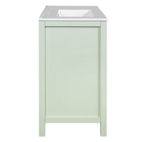 VanityFus 36-in Green Bathroom Vanity Undermount Single Sink Combo with Ceramic Top 2 Soft Close Doors 4 Drawers Adjustable Shelves