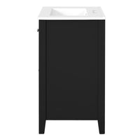 VanityFus 24-in Black Bathroom Vanity Undermount Single Sink Combo with Ceramic Top 1 Soft Close Door 2 Drawers Adjustable Shelves