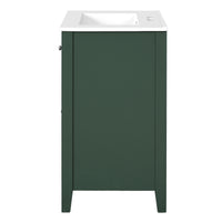 VanityFus 24-in Green Bathroom Vanity Undermount Single Sink Combo with Ceramic Top 1 Soft Close Door 2 Drawers Adjustable Shelves