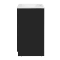 VanityFus 24-in Black Single Sink Bathroom Vanity with Ceramic Top Undermount 1 Soft-Closing Door 2 Drawers Adjustable Shelves